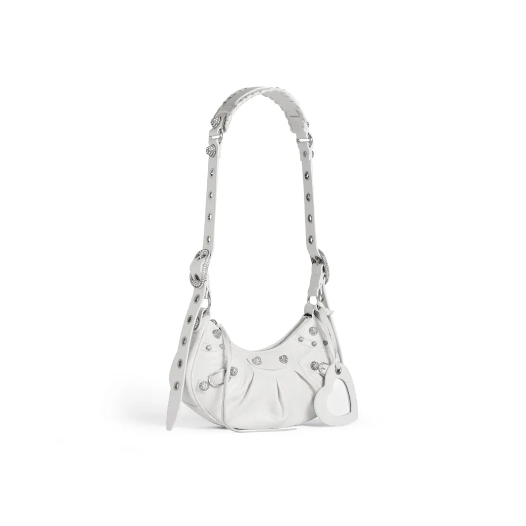 Borsa A Tracolla Le Cagole Xs Con Strass da Donna in Bianco
