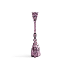 Borsa A Tracolla Le Cagole Xs Metallizzata Con Stampa Leopardata  da Donna in Rosa