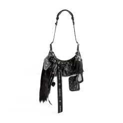 Borsa A Tracolla Le Cagole Collector Xs Con Strass da Donna in Nero