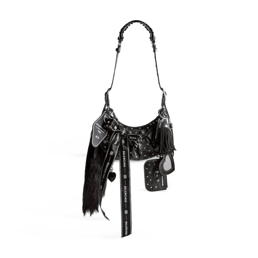 Borsa A Tracolla Le Cagole Collector Xs Con Strass da Donna in Nero