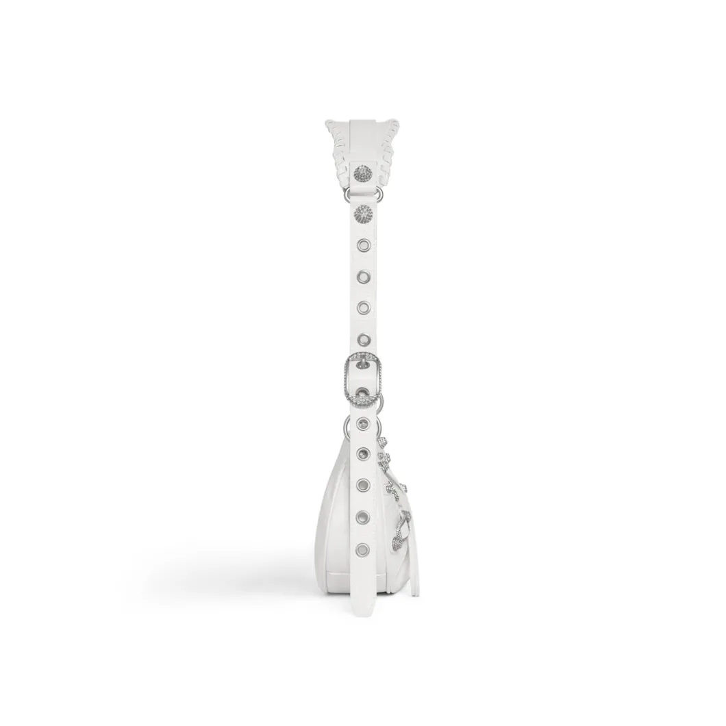 Borsa A Tracolla Le Cagole Xs Con Strass da Donna in Bianco