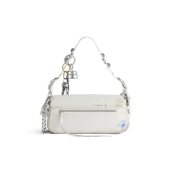 Borsa A Tracolla Le Cagole Piccola Effetto Used Con Charm da Donna in Bianco