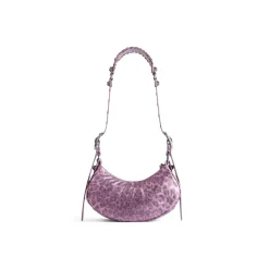 Borsa A Tracolla Le Cagole Xs Metallizzata Con Stampa Leopardata  da Donna in Rosa
