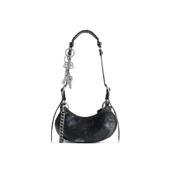 Borsa A Tracolla Le Cagole Xs Effetto Used Con Charm  da Donna in Nero