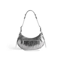 Borsa A Tracolla Le Cagole Piccola Metallizzata  da Donna in Argento