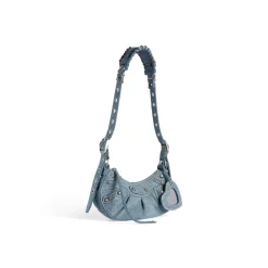 Borsa A Tracolla Le Cagole Xs In Denim Girly Allover da Donna in Azzurro