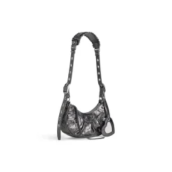 Borsa A Tracolla Le Cagole Xs Metallizzata da Donna in Grigio Scuro