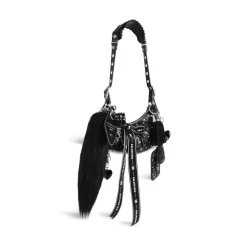 Borsa A Tracolla Le Cagole Collector Xs Con Strass da Donna in Nero