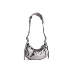 Borsa A Tracolla Le Cagole Xs Metallizzata da Donna in Argento