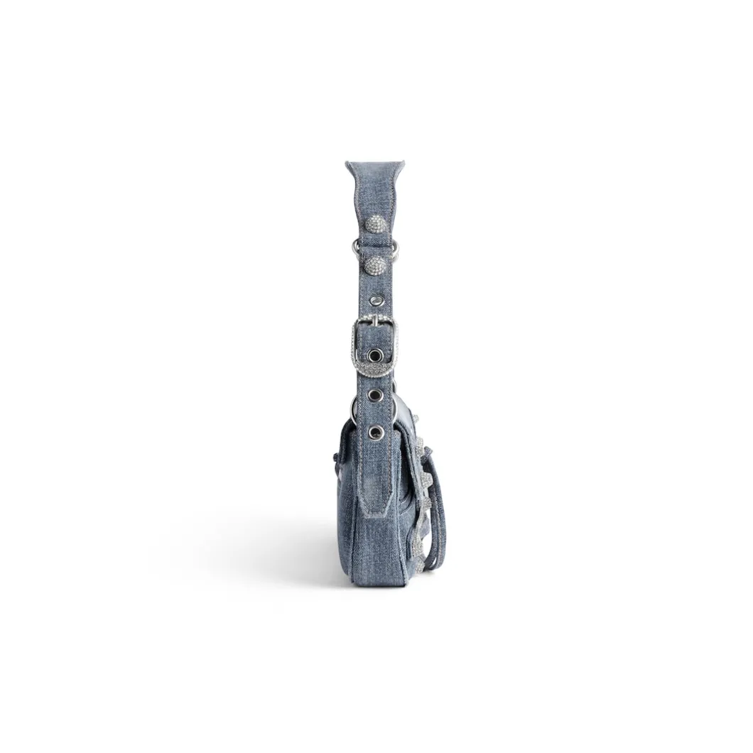 Borsa A Tracolla Le Cagole Piccola In Denim Con Strass da Donna in Blu