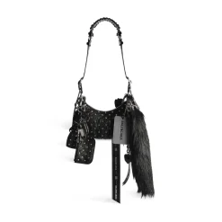 Borsa A Tracolla Le Cagole Collector Xs Con Strass da Donna in Nero