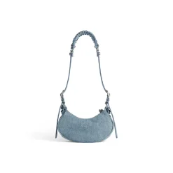 Borsa A Tracolla Le Cagole Xs In Denim Girly Allover da Donna in Azzurro