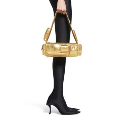 Borsa A Tracolla Superbusy Xs Metallizzata da Donna in Oro