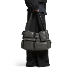 Borsa A Tracolla Superbusy Grande  da Uomo in Grigio Scuro