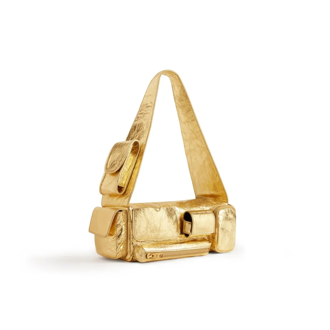 Borsa A Tracolla Superbusy Xs Metallizzata da Donna in Oro