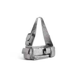 Borsa A Tracolla Superbusy Xs Metallizzata da Donna in Argento
