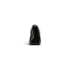 Borsa Con Catena Crush Grande Con Lavorazione Coccodrillo  da Donna in Nero