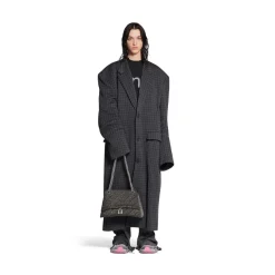 Borsa Con Catena Crush Media In Denim Trapuntato da Donna in Nero