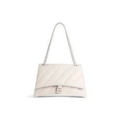 Borsa Con Catena Crush Media Trapuntata  da Donna in Beige