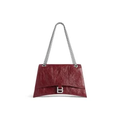 Borsa Con Catena Crush Media  da Donna in Rosso Scuro