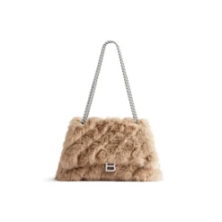 Borsa Con Catena Crush Media da Donna in Beige