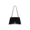 Borsa Con Catena Crush Media Trapuntata In Jersey Di Velluto da Donna in Nero