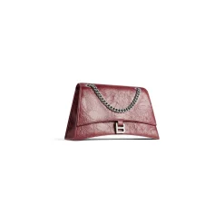 Borsa Con Catena Crush Media  da Donna in Rosso Scuro