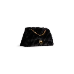 Borsa Con Catena Crush Media da Donna in Nero