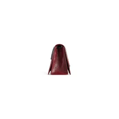 Borsa Con Catena Crush Media  da Donna in Rosso Scuro