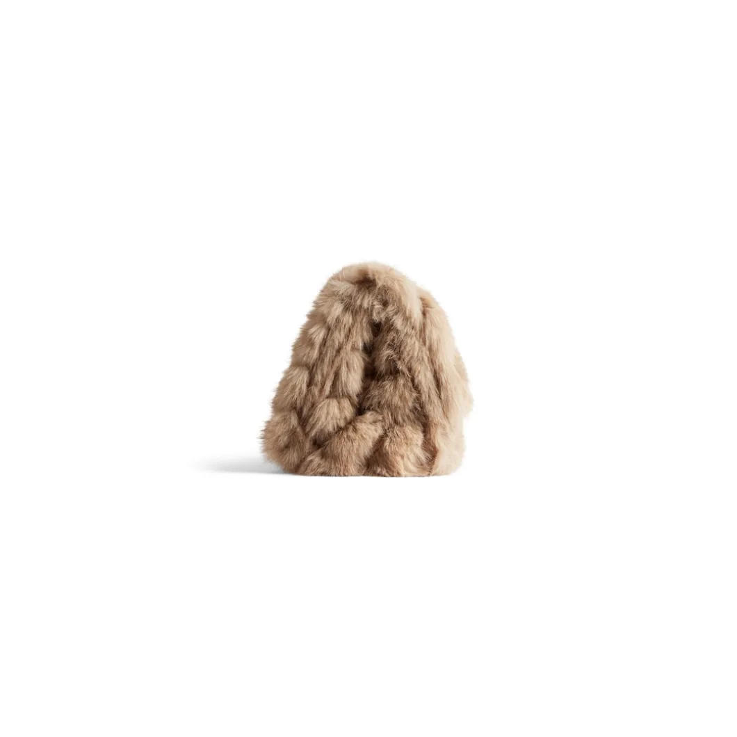 Borsa Con Catena Crush Media da Donna in Beige