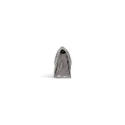 Borsa Con Catena Crush Media Trapuntata da Donna in Grigio Scuro