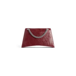 Borsa Con Catena Crush Media  da Donna in Rosso Scuro
