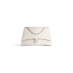 Borsa Con Catena Crush Media Trapuntata  da Donna in Beige