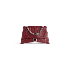 Borsa Con Catena Crush Media  da Donna in Rosso Scuro