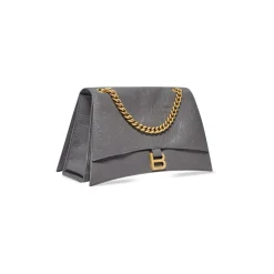 Borsa Con Catena Crush Media da Donna in Grigio Scuro