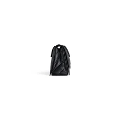 Borsa Con Catena Crush Media Trapuntata  da Donna in Nero