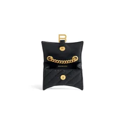 Borsa Con Catena Crush Mini Trapuntata  da Donna in Nero