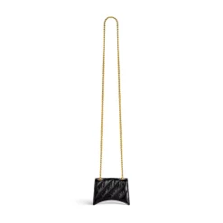 Borsa Con Catena Crush Mini Trapuntata  da Donna in Nero
