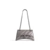 Borsa Con Catena Crush Piccola Trapuntata  da Donna in Grigio Scuro