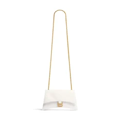 Borsa Con Catena Crush Xs Lavorazione Coccodrillo  da Donna in Bianco Ottico