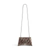 Borsa Con Catena Crush Xs Metallizzata E Trapuntata da Donna in Bronzo