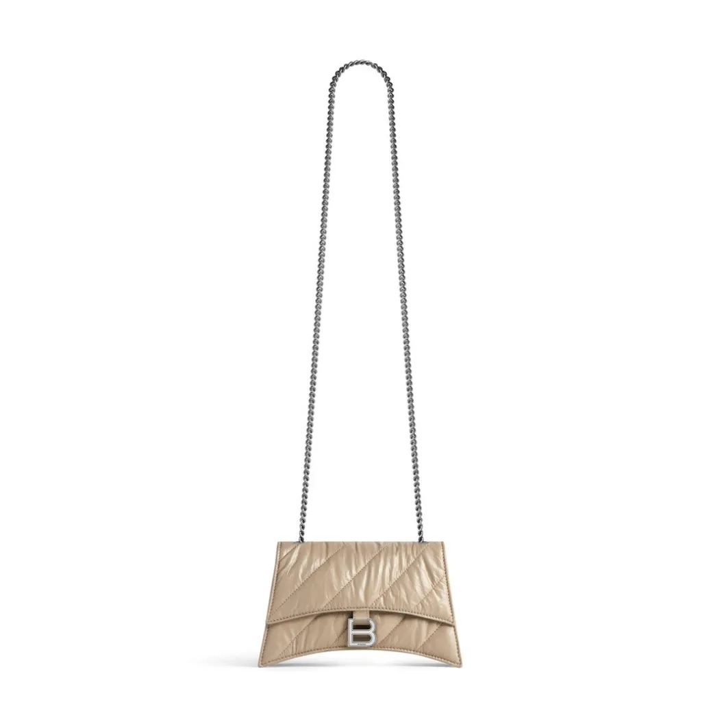 Borsa Con Catena Crush Xs Trapuntata da Donna in Marrone