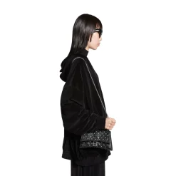 Borsa Con Catena Crush Xs Con Strass da Donna in Nero