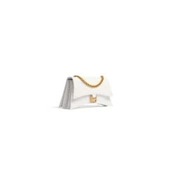 Borsa Con Catena Crush Xs Lavorazione Coccodrillo  da Donna in Bianco Ottico