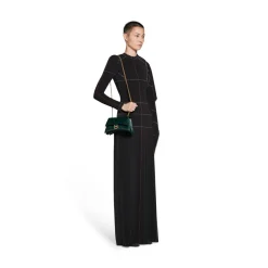 Borsa Con Catena Crush Xs Lavorazione Coccodrillo  da Donna in Verde Bosco