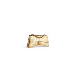 Borsa Con Catena Crush Xs Metallizzata Con Lavorazione Coccodrillo  da Donna in Oro