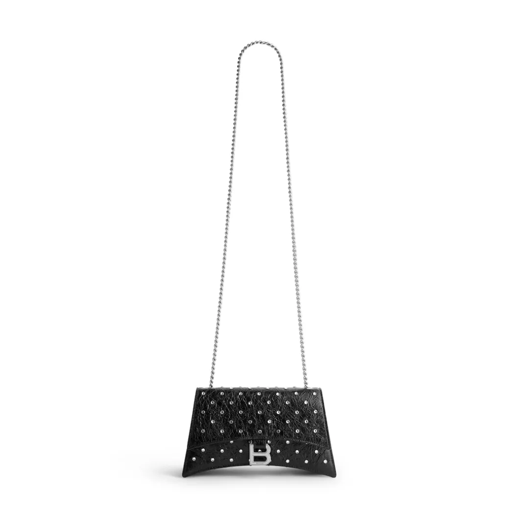 Borsa Con Catena Crush Xs Con Strass da Donna in Nero