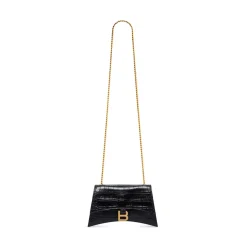 Borsa Con Catena Crush Xs Lavorazione Coccodrillo  da Donna in Nero