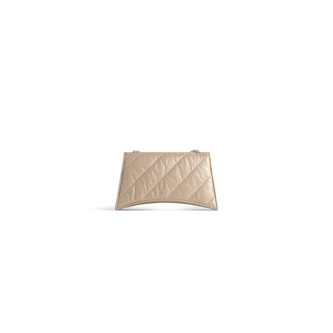 Borsa Con Catena Crush Xs Trapuntata da Donna in Marrone