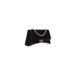 Borsa Con Catena Crush Xs Lavorazione Coccodrillo  da Donna in Nero